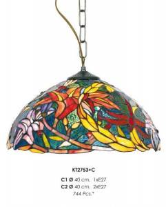 PENDUL DEOSEBIT TIFFANY, COD KT2753+C1, DIN METAL SI STICLA