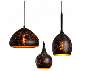 PENDUL EDISON OPENWORK APP230-1CP, 22x30 cm, NEGRU SI AURIU, DIN METAL, STIL MODERN, TU - Img 2