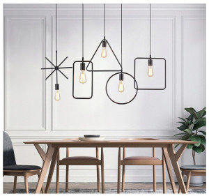 PENDUL GEOMETRIC JDL-08, 37x100 cm, NEGRU, DIN OTEL SI METAL DE INALTA CALITATE, STIL MODERN, TU - Img 4