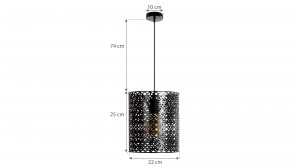 PENDUL LH2043, LOFT STYLE, 22x25/74 cm, NEGRU, DIN OTEL SI METAL DE INALTA CALITATE, STIL MODERN, TU - Img 6