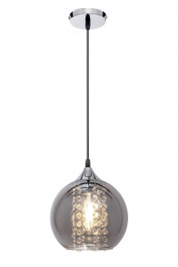 PENDUL MIRROR CRYSTALS APP600-1CP, 20 cm, NEGRU/ARGINTIU, DIN OTEL, METAL SI STICLA, STIL MODERN, TU - Img 5