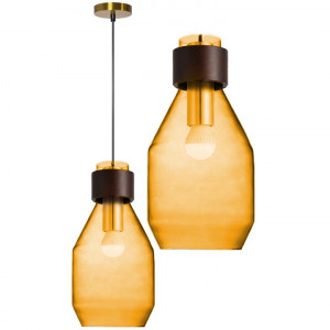 PENDUL ORANGE GLASS APP435-1CP, 17.5X28 cm, NEGRU/PORTOCALIU, DIN STICLA SI METAL, STIL MODERN, TU