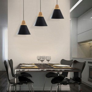 PENDUL SCANDI A APP056, 25x126 cm, NEGRU, DIN ALUMINIU SI LEMN, STIL MODERN, TU - Img 3