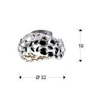 PLAFONIERA NARISA, 32 CM, CROM/OPAL, DIN METAL SI ACRIL, STIL MODERN - Img 3