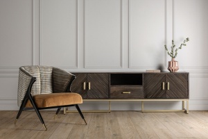 PROMOTIE!!!!! COMODA TV KRAJ 200CM, DIN LEMN DE MANGO SI METAL, DESIGN CONTEMPORAN, VICAL HOME - Img 9