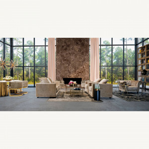 PROMOTIE!!!!! MASA DINING LEZEY, ALBA/AURIE DIN MARMURA SI OTEL 200CM, STIL MODERN, VICAL HOME - Img 7