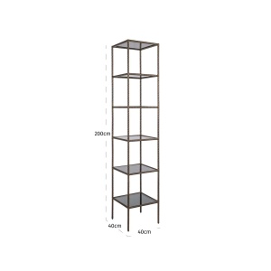 RAFT ORGANIZATOR SHERIDON 214338, CONFECTIONAT DIN METAL SI STICLA, CULOARE AURIE, STIL MODERN - Img 4
