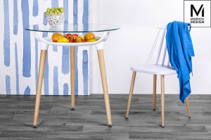SCAUN ALB DIN POLIPROPILENA RIBS STIL MODERN - Img 3