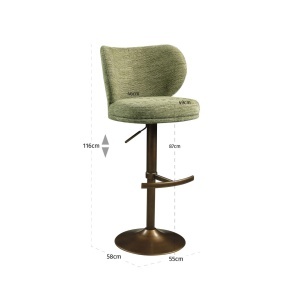 SCAUN BAR AMELY, REALIZAT DIN METAL SI TEXTIL, CULOARE CUPRU/FISTIC, RICHMOND INTERIORS - Img 5