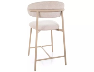 SCAUN BAR ELTON H2 BREGO, BEJ DESCHIS 22/CREM, TAPITERIE DIN TEXTIL SI PICIOARE DIN METAL, STIL MODERN - Img 3
