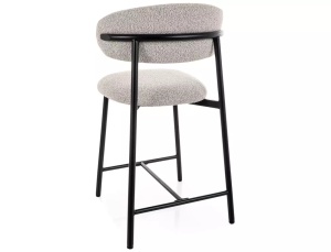 SCAUN BAR ELTON H2, GRI 232/NEGRU MAT, TAPITERIE DIN TEXTIL SI PICIOARE DIN METAL, STIL MODERN - Img 3