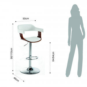 SCAUN BAR, KALMAR, CADRUL DIN METAL, LEMN SI PIELE ECO, STIL MODERN, COD 4374 - Img 4
