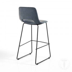 SCAUN BAR, LEONEL, 100CM, GRI, CADRUL DIN METAL SI PIELE ECO, STIL MODERN, COD 3800 - Img 3