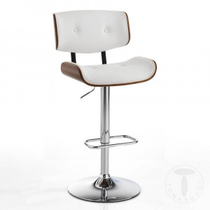 SCAUN BAR, UPPSALA 85CM, CADRUL DIN METAL, LEMN SI PIELE ECO, STIL MODERN, COD 4373