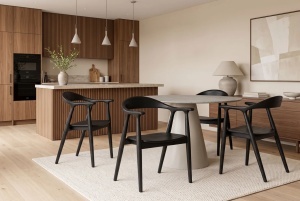 SCAUN BESTSELLER, KENNEDY, CU BRATE, REALIZAT DIN LEMN DE PIN, CULOARE NEAGRA, INVICTA INTERIOR - Img 9