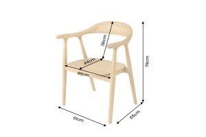 SCAUN BESTSELLER, KENNEDY, CU BRATE, REALIZAT DIN LEMN DE PIN, CULOARE NATUR, INVICTA INTERIOR - Img 10