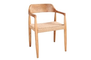 SCAUN BESTSELLER, KENNEDY, CU BRATE, REALIZAT DIN LEMN DE PIN SI RATAN, CULOARE NATUR, INVICTA INTERIOR