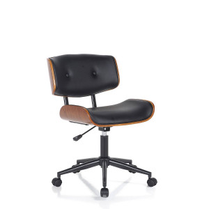 SCAUN BIROU, VISBY-B DARK WOOD, DIN METAL, PIELE ECO SI LEMN - Img 2