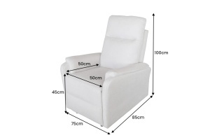 SCAUN CINEMA, HOLLYWOOD, REGLABIL ELECTRIC, REALIZAT DIN MATERIAL TEXTIL DE CULOARE BEJ, INVICTA INTERIOR - Img 7
