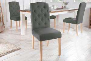 SCAUN CLASIC DE DINING, CASTLE GRI, DIN LEMN SI TEXTIL, COD 40071 - Img 3