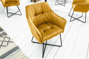 SCAUN CU BRATE, LOFT, CATIFEA GALBEN MUSTAR, COD 39529, STIL LOFT