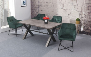 SCAUN CU BRATE LOFT SAMT 38862 VERDE SMARALD DESIGN MODERN - Img 2