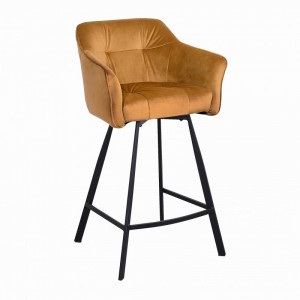 SCAUN DE BAR 100CM, LOFT DIN METAL SI CATIFEA, DESIGN RETRO - Img 2