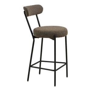 SCAUN DE BAR BADALONA, DIN METAL SI TEXTIL BOUCLE, CULOARE MARO, HOUSE NORDIC - Img 4