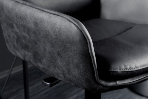 SCAUN DE BAR, BIG GEORGE, PIELE, MICROFIBRA SI METAL, CULOARE ANTRACIT, ARTIM GROUP SELECTION - Img 3