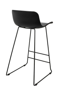 SCAUN DE BAR COMA 66, NEGRU, CONFECTIONAT DIN POLIPROPILENA SI METAL, STIL MODERN - Img 3