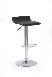 SCAUN DE BAR H1, NEGRU/CROM, TAPITERIE DIN PIELE ECOLOGICA SI PICIOR DIN METAL, STIL MODERN - Img 1