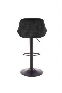 SCAUN DE BAR H101, NEGRU/NEGRU, TAPITERIE DIN CATIFEA SI PICIOARE DIN METAL, STIL MODERN - Img 8