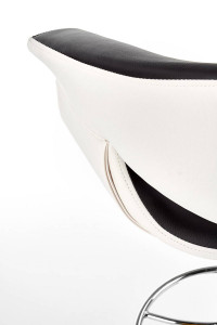 SCAUN DE BAR H46, ALB/NEGRU/CROM, TAPITERIE DIN PIELE ECOLOGICA SI PICIOR DIN METAL, STIL MODERN - Img 4