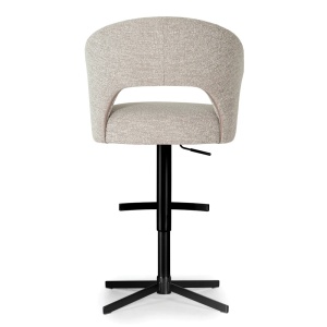 SCAUN DE BAR, INES SUPREME CROSS, BEJ/NEGRU, TAPITERIE DIN TEXTIL, SPUMA, ARCURI SI METAL, STIL MODERN - Img 3