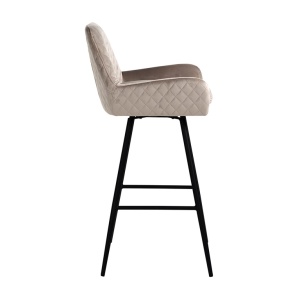 SCAUN DE BAR, LINSEY S4462, KAKI/NEGRU, CONFECTIONAT DIN 100% POLIESTER, SPUMA, METAL SI PLACAJ, RICHMOND INTERIORS - Img 3