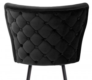 SCAUN DE BAR MODENA 60, NEGRU/AURIU/NEGRU, STIL MODERN, CONFECTIONAT DIN METAL SI CATIFEA - Img 2