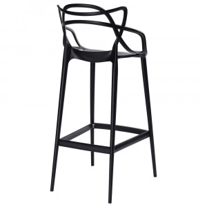 SCAUN DE BAR, NEGRU HILO PREMIUM, CONFECTIONAT DIN POLIPROPILENA, STIL MODERN - Img 2