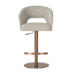 SCAUN DE BAR PIVOTANT, INES SUPREME PUMP, MARO AURIU/CREM, TAPITERIE DIN TEXTIL, SPUMA, ARCURI SI METAL, STIL MODERN - Img 2