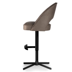 SCAUN DE BAR, PONTE SUPREME CROSS, BEJ/NEGRU, TAPITERIE DIN TEXTIL, SPUMA, ARCURI SI METAL, STIL MODERN - Img 3