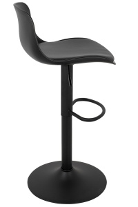 SCAUN DE BAR STOP TAP REGLABIL, NEGRU, CONFECTIONAT DIN METAL SI PLASTIC, STIL MODERN - Img 3