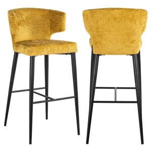 SCAUN DE BAR TAYLOR MUSTARD FUSION 06, S4716, CONFECTIONAT DIN 100% POLIESTER SPUMA SI METAL, RICHMOND INTERIORS - Img 1