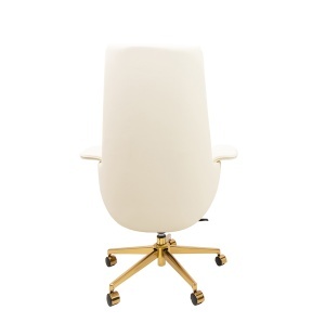 SCAUN DE BIROU DE LUX, ARTIM ADMIRAL, REALIZAT PIELE ECO DE CALITATE SI METAL, CULOARE ECRU/AURIU, STIL MODERN - Img 5
