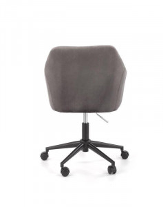 SCAUN DE BIROU FRESCO, GRI/NEGRU, TAPITERIE DIN CATIFEA SI PICIOARE DIN METAL, STIL MODERN - Img 5
