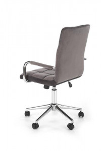 SCAUN DE BIROU GONZO 4, GRI/CROM, TAPITERIE DIN CATIFEA SI PICIOARE DIN METAL, STIL MODERN - Img 2