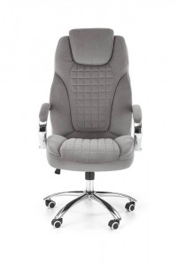 SCAUN DE BIROU KING 2, GRI/CROM, TAPITERIE DIN CATIFEA SI PICIOARE DIN METAL, STIL MODERN - Img 2