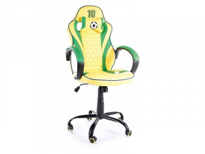 SCAUN DE BIROU PENTRU COPII BRASIL, GALBEN/VERDE/NEGRU, CU TAPITERIE DIN PIELE ECOLOGICA, STIL MODERN, SIGNAL