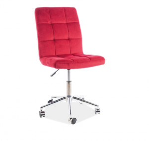 SCAUN DE BIROU PIVOTANT Q-020, BORDO BLUVEL 59/CROM, TAPITERIE DIN CATIFEA SI PICIOR DIN METAL, STIL MODERN