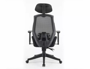 SCAUN DE BIROU PIVOTANT Q-406M, NEGRU, TAPITERIE DIN TEXTIL SI PLASA SI PICIOR DIN METAL, STIL MODERN - Img 3