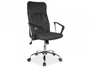 SCAUN DE BIROU Q-025, NEGRU/CROM, CU TAPITERIE DIN TEXTIL SI PLASA, STIL MODERN, SIGNAL