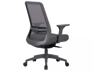 SCAUN DE BIROU, Q-718 GRI, FUNCTIE MULTIBLOCK, CU TAPITERIE DIN TEXTIL SI PLASA SI PICIOR DIN METAL, STIL MODERN - Img 2
